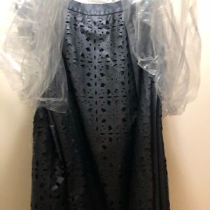 Faux Leather Eyelet Skirt